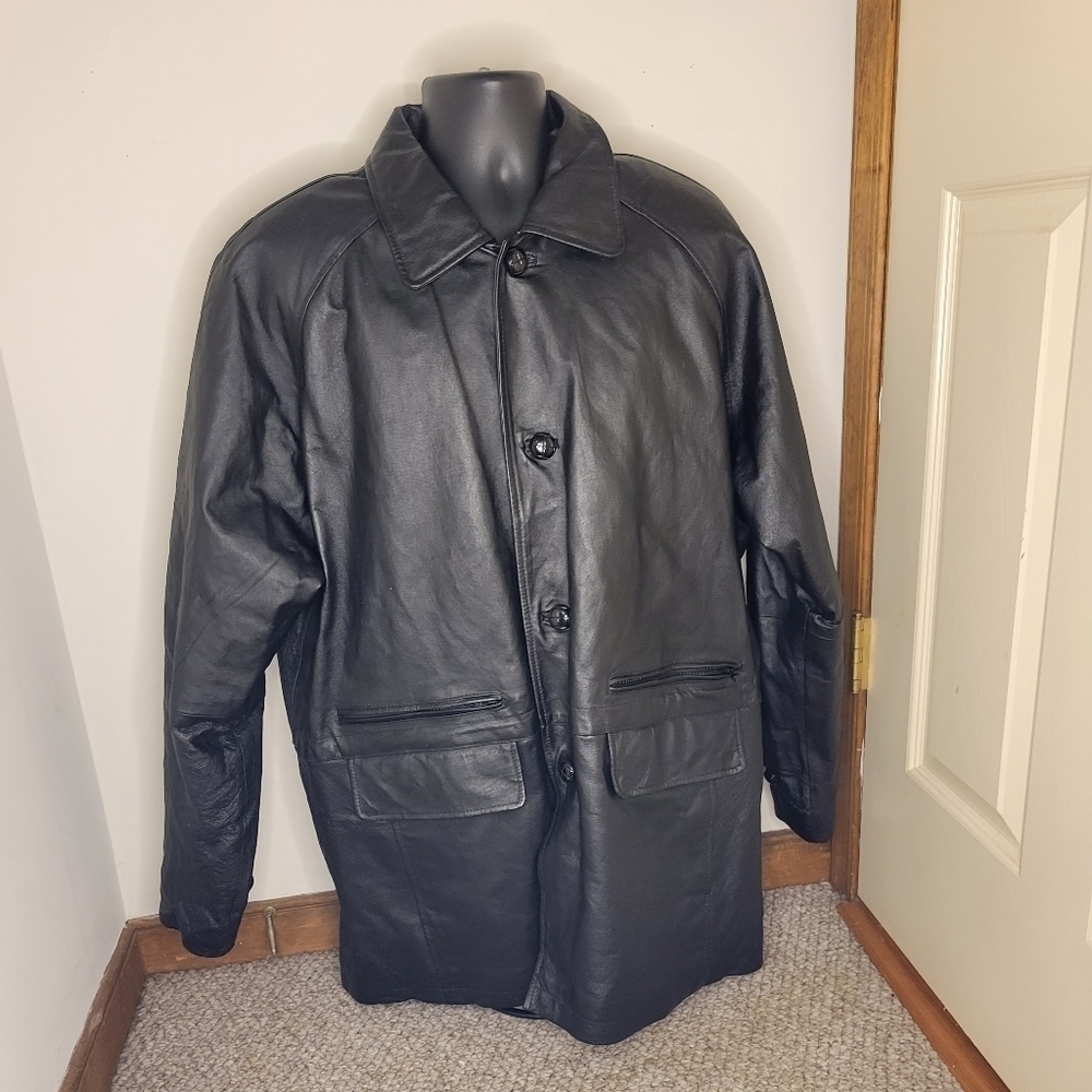 Phase Two Men's Vintage Leather Car Coat - Size (XL) - Great Condition
